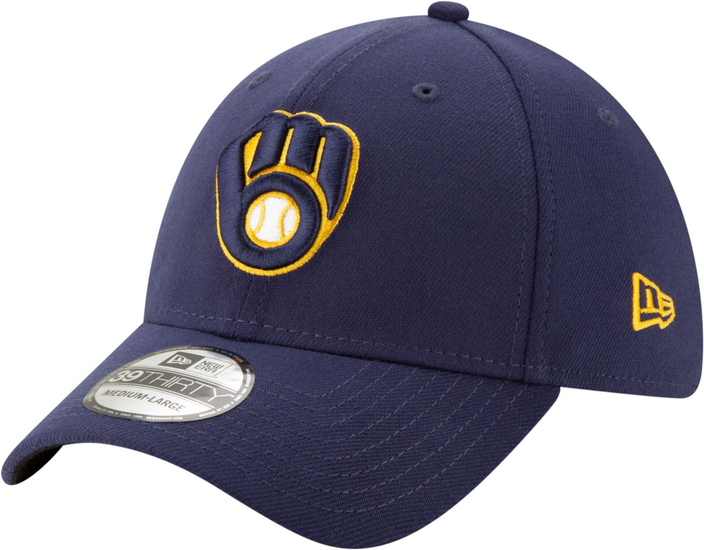 New Era Men's Milwaukee Brewers Navy 39Thirty Stretch Fit Hat | DICK'S ...