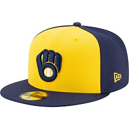 New Era Men's Milwaukee Brewers Yellow 59Fifty Authentic Hat