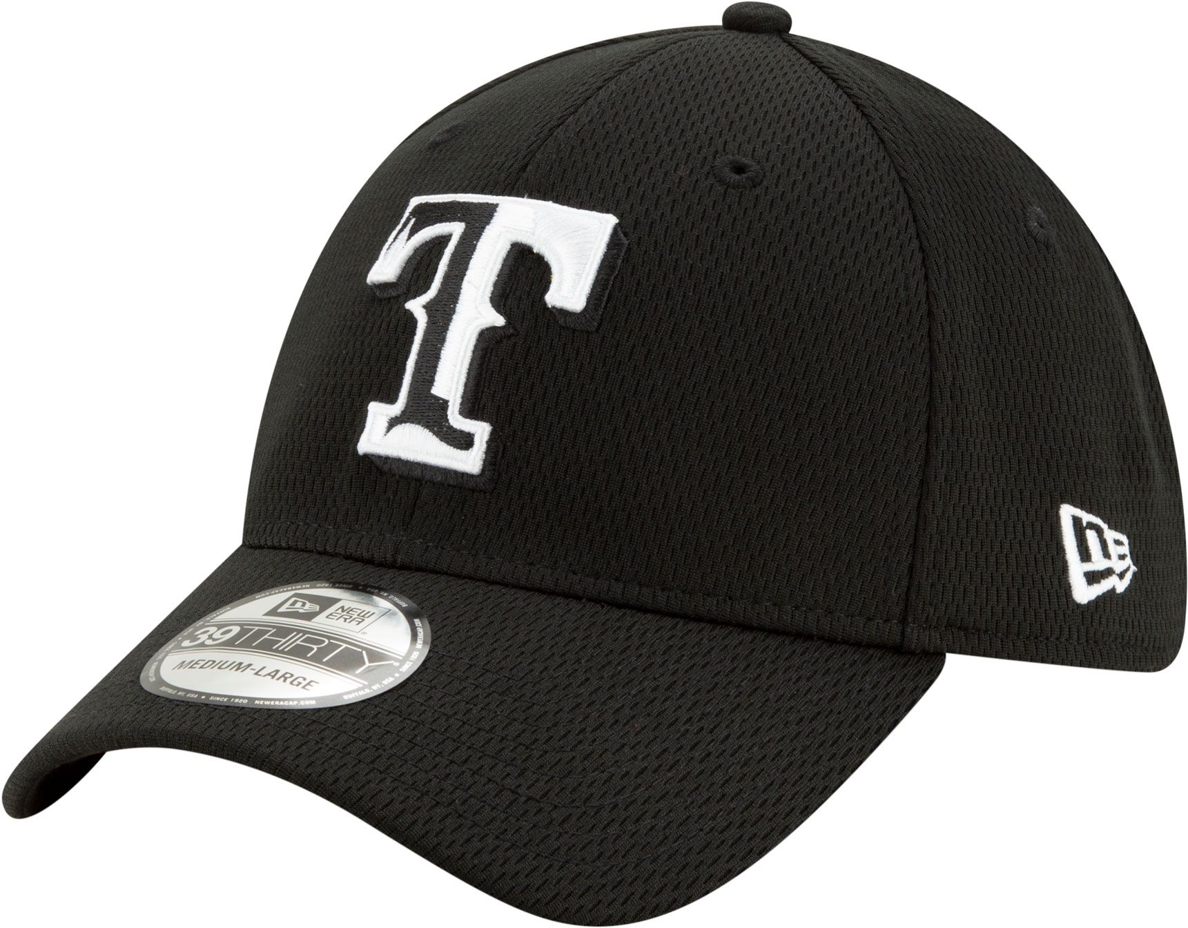 New Era / Men's Texas Rangers 39Thirty Black Batting Practice Stretch Fit  Hat