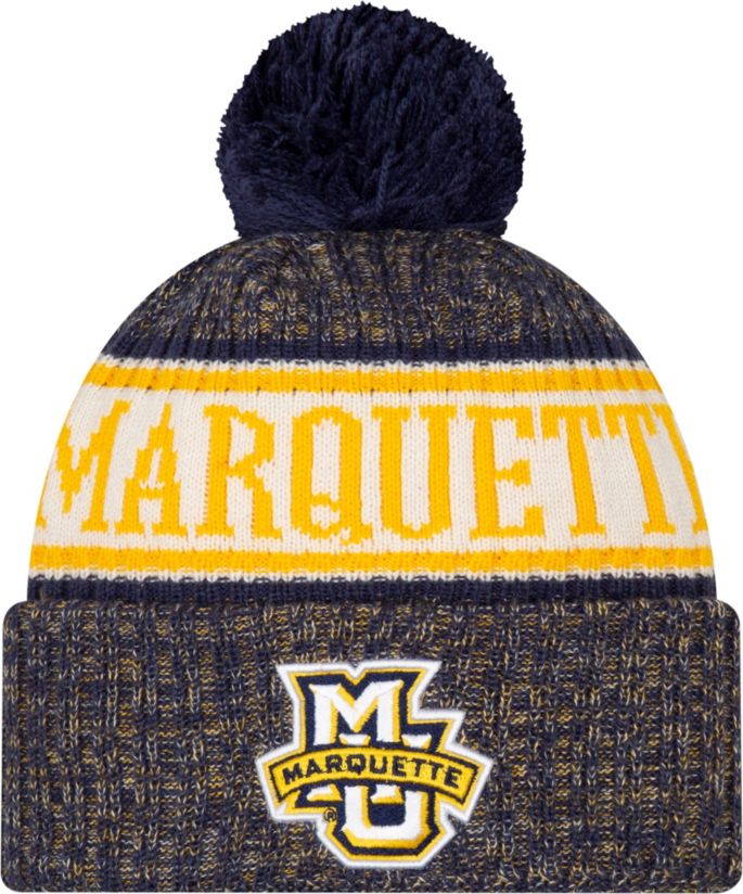 New Era Mens Marquette Golden Eagles Blue Sport Knit Beanie