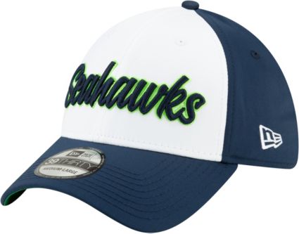 New Era Mens Seattle Seahawks Sideline Home 39thirty Stretch Fit Hat - queens guard hat material