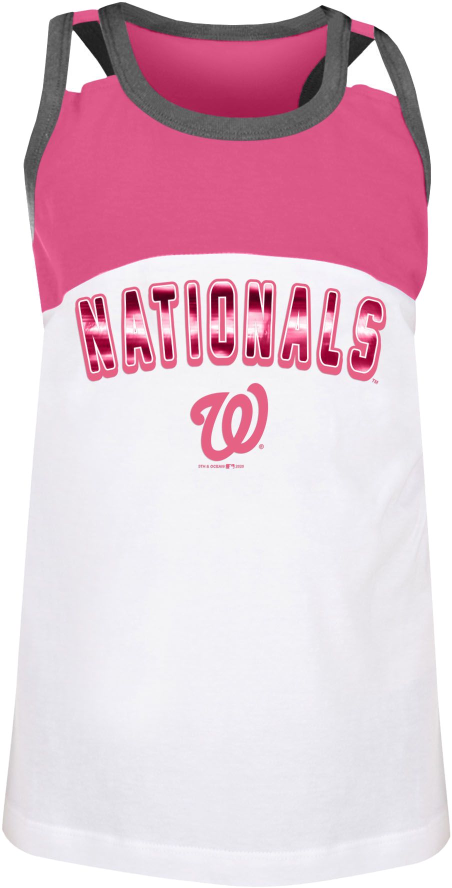 New Era / Youth Girls' Washington Nationals Pink Spandex Baby Jersey Tank  Top