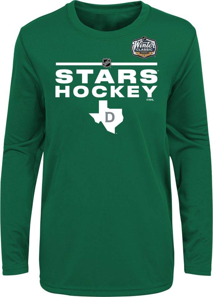 Nhl Youth 2020 Winter Classic Dallas Stars Locker Room Green Long Sleeve Shirt