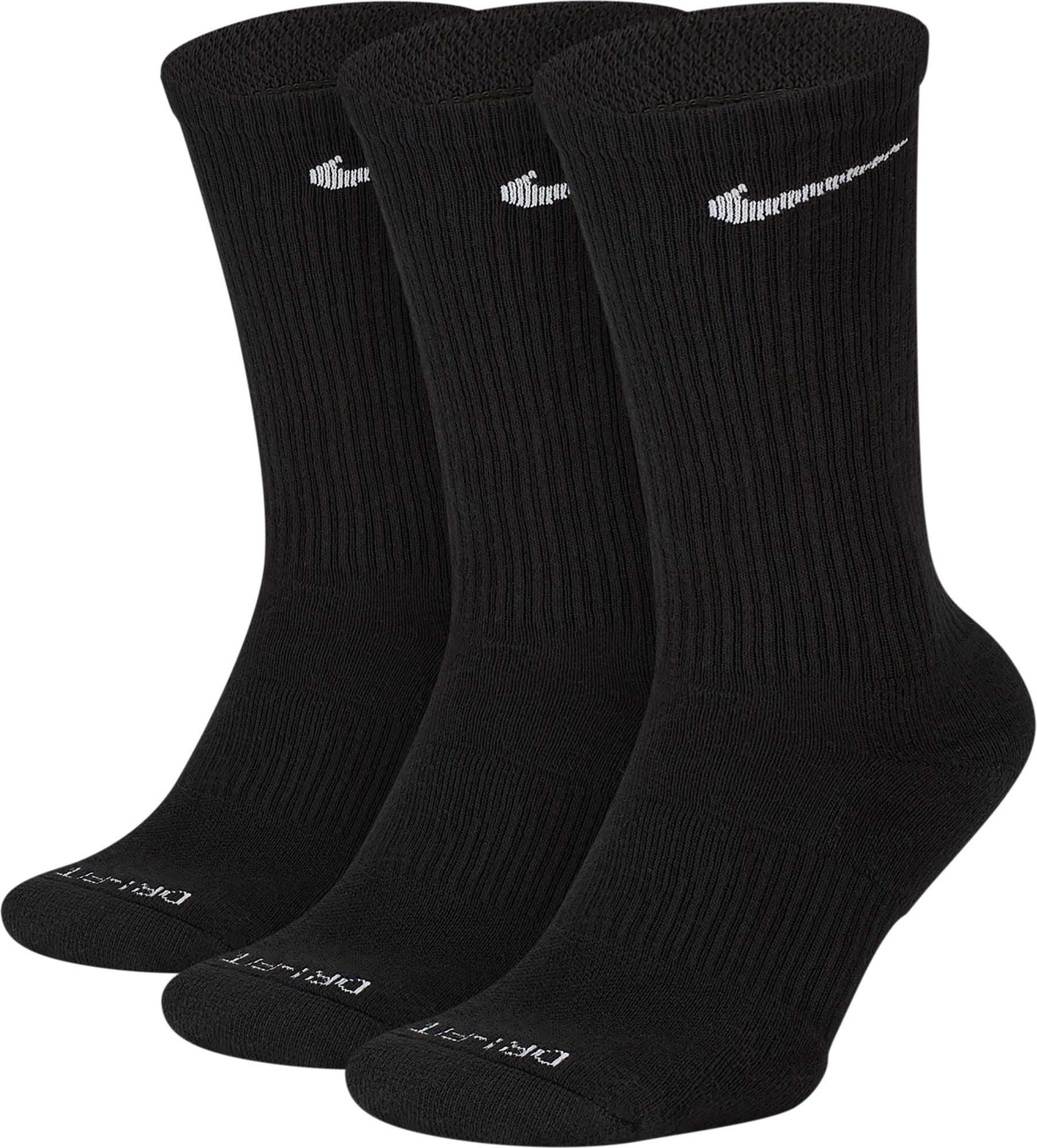 Nike Everyday Plus Cushion Crew Socks - 3 Pack, Men's, Large, Black