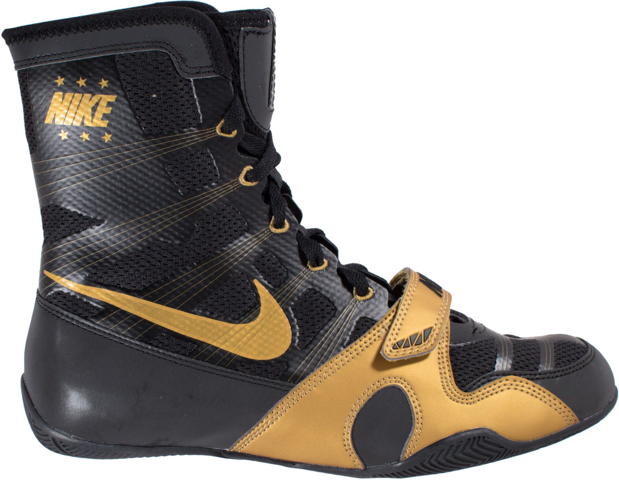 black and gold nike boxing boots