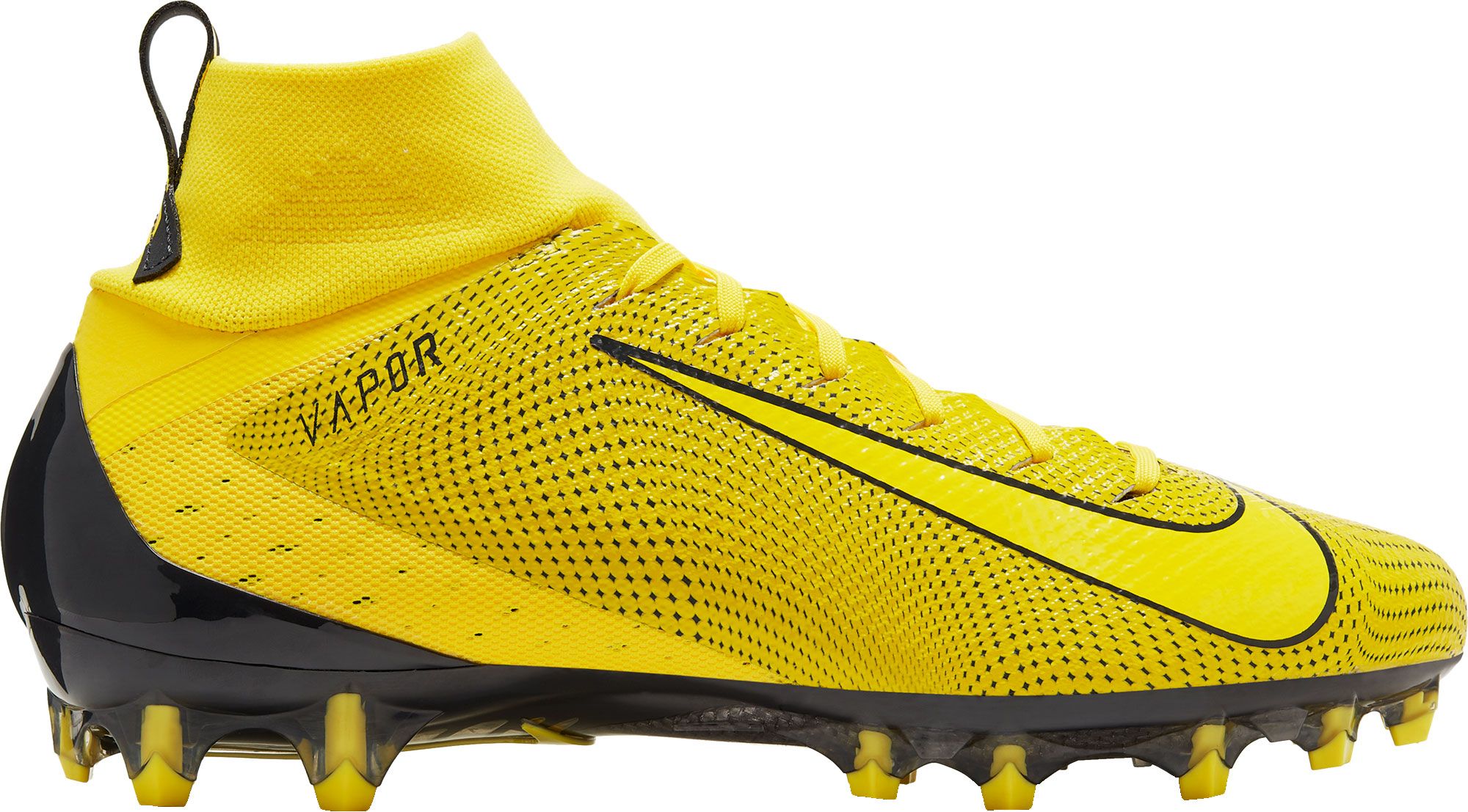 yellow and white football cleats