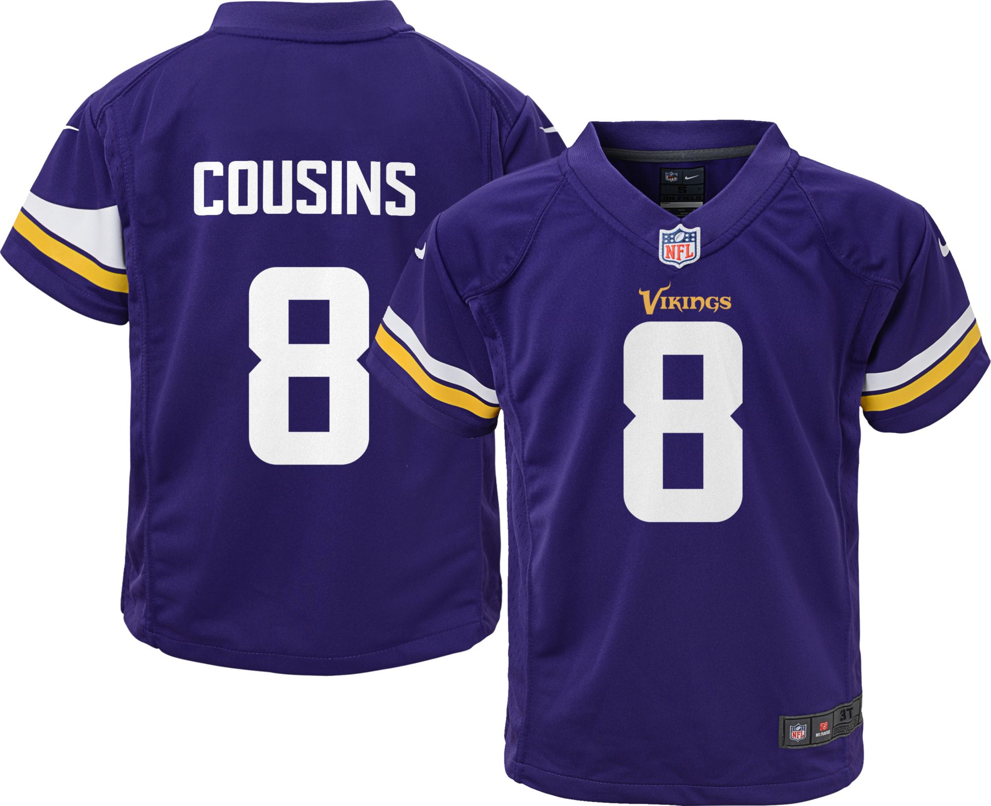 Nike / Boys' Minnesota Vikings Kirk Cousins #8 Purple Game Jersey