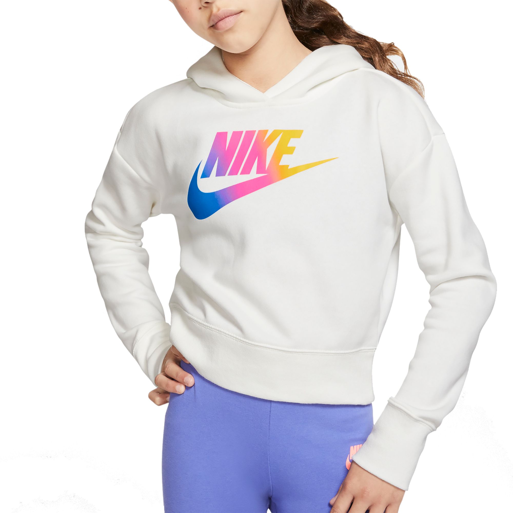 Nike Girls' Sportswear Futura Fade Cropped Hoodie