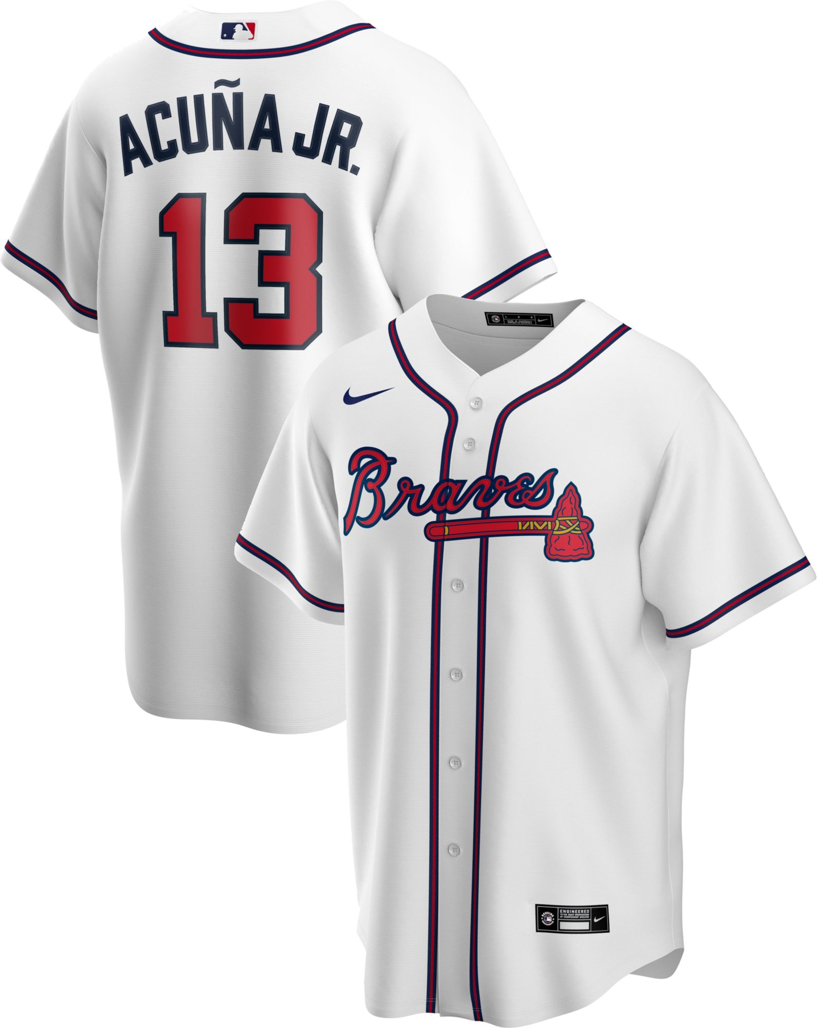 Atlanta Braves Nike Jersey Ronald Acuna Jr. Gray-Navy Split