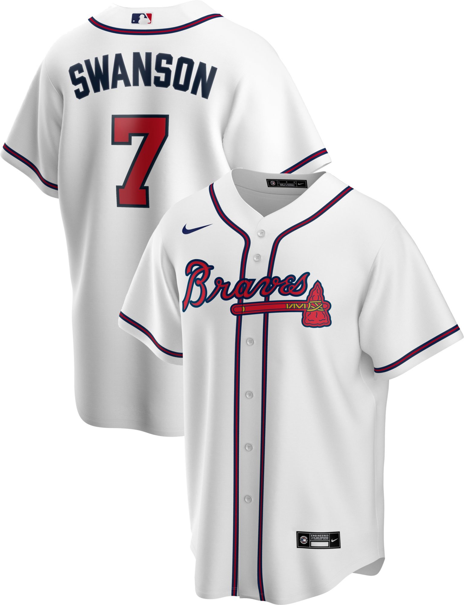 Nike / Men's Replica Atlanta Braves Dansby Swanson #7 White