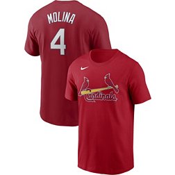Women's St. Louis Cardinals #4 Yadier Molina Authentic Pink Fashion  Baseball Jersey