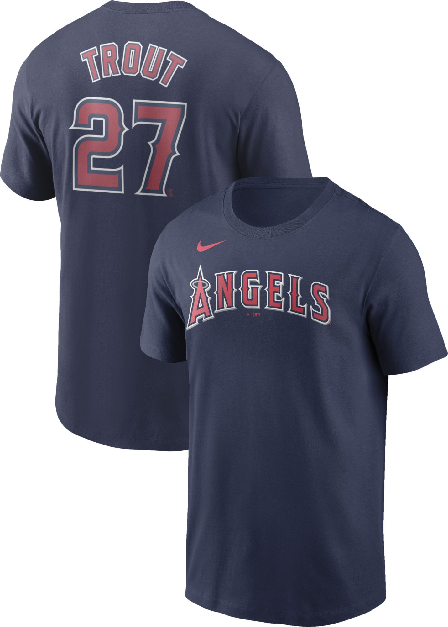 Nike Men's Replica Los Angeles Angels Mike Trout #27 White Cool Base Jersey