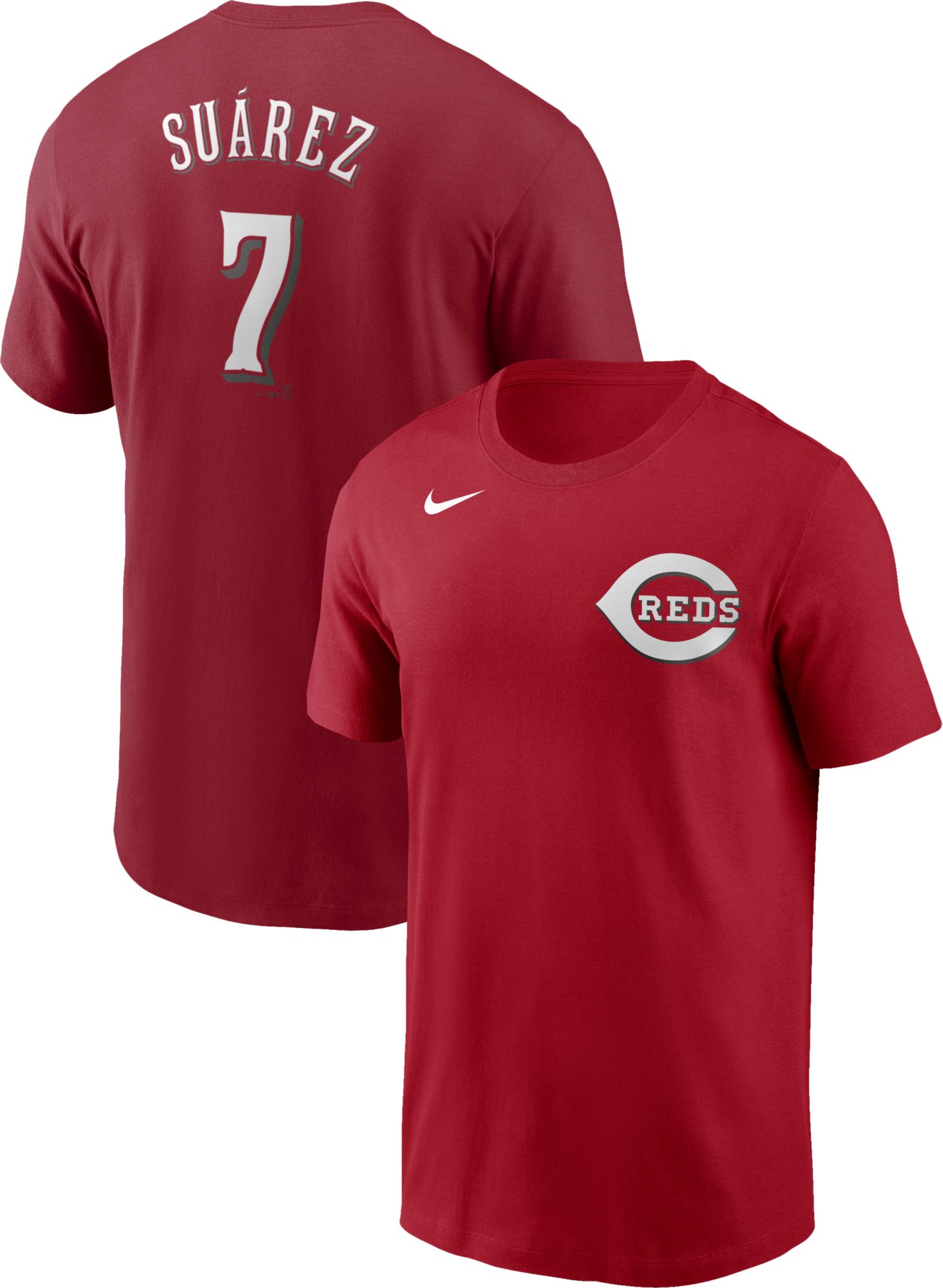 Men's Cincinnati Reds Eugenio Suarez #7 Red T-Shirt