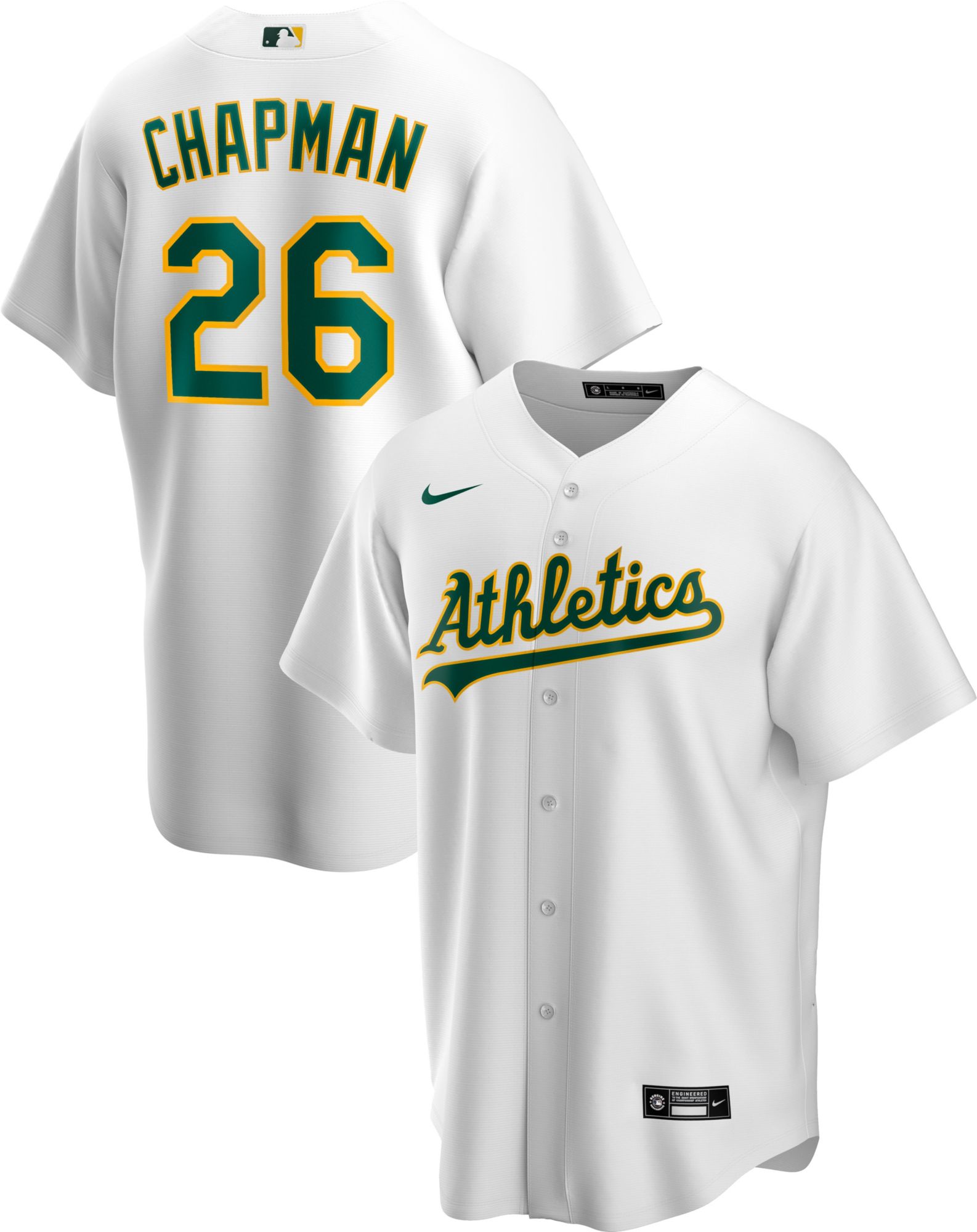 Men's Replica Oakland Athletics Matt Chapman #26 White Cool Base Jersey