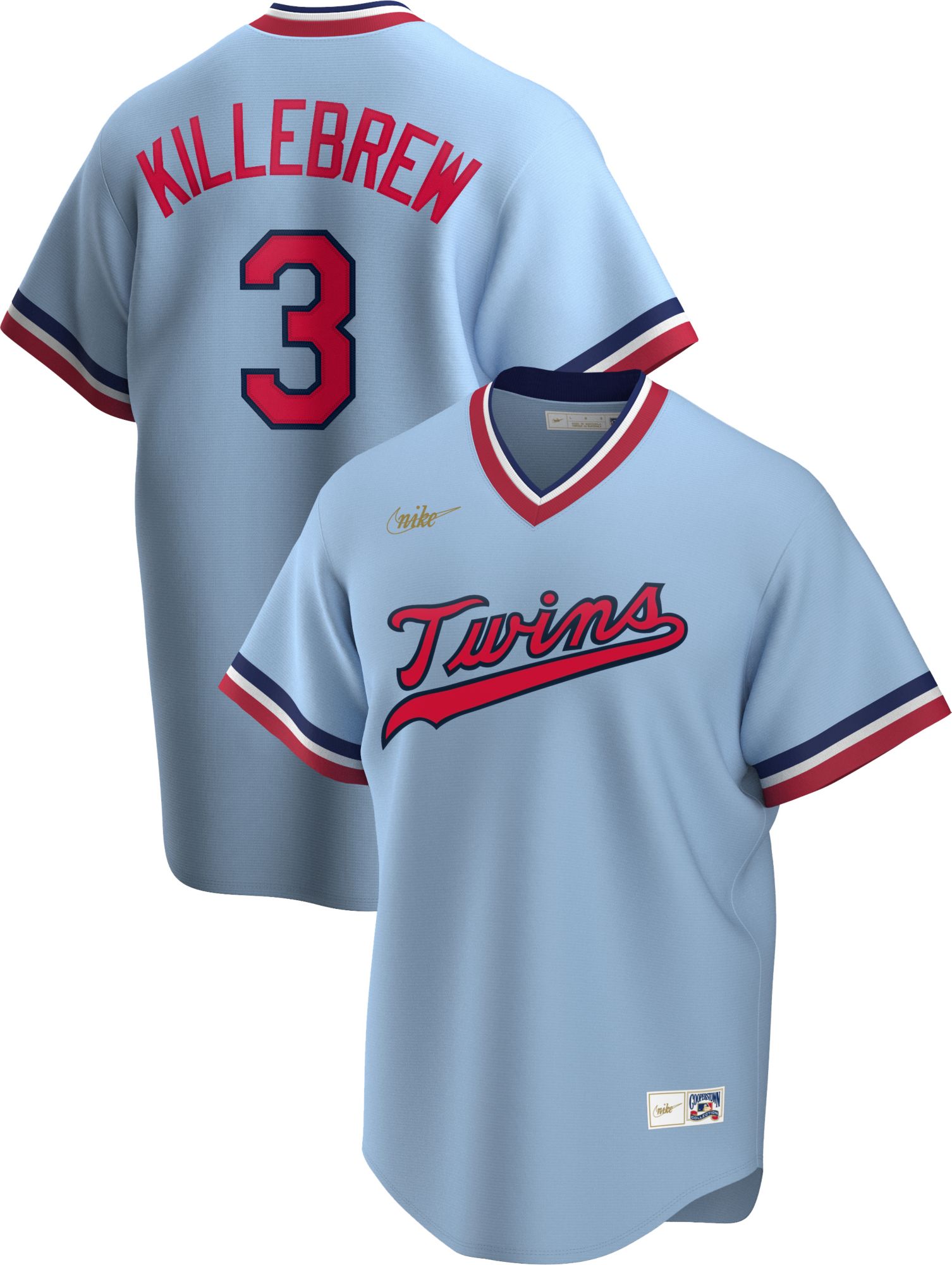 Men's Nike Light Blue Minnesota Twins Road Cooperstown Collection