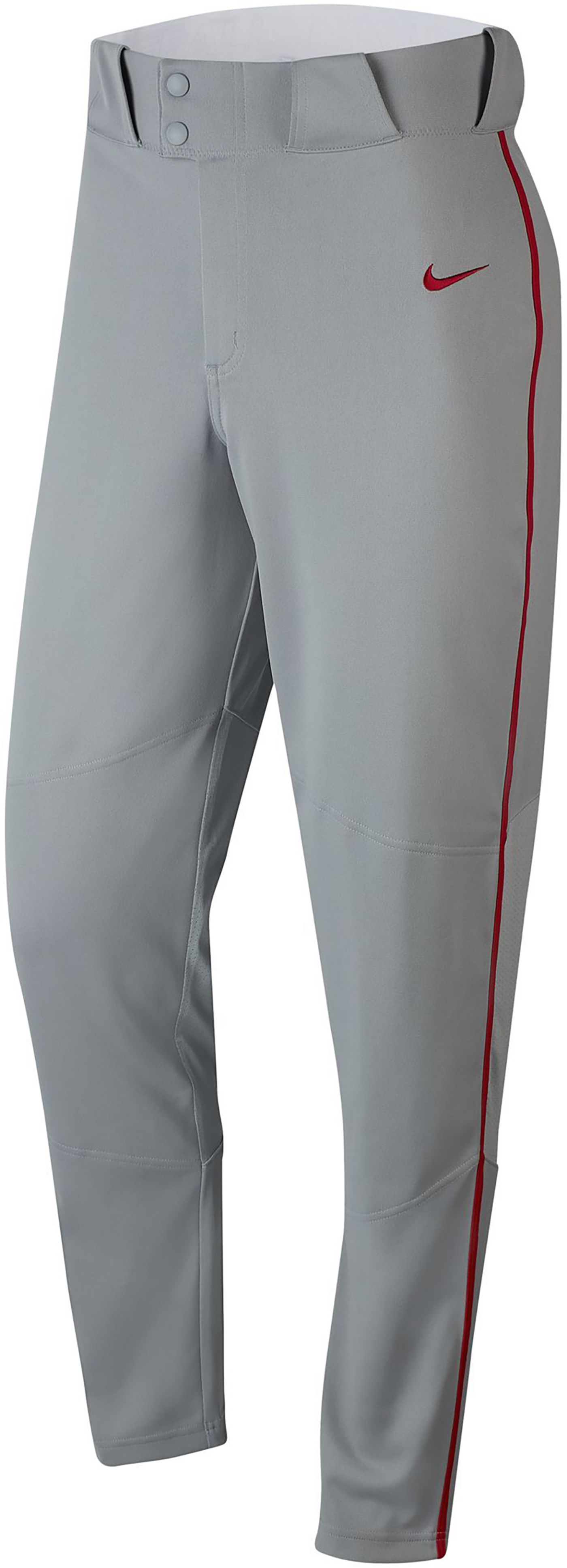 nike white baseball pants with green piping
