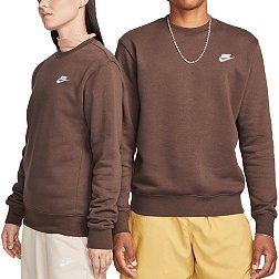 Nike Club Plus Winter 1/2 zip fleece sweat with contrast pocket in white  and khaki