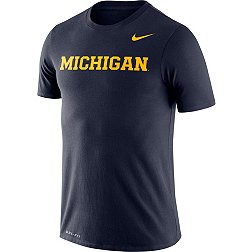 Nike Men's Michigan Wolverines Blue Dri-FIT Legend Word T-Shirt