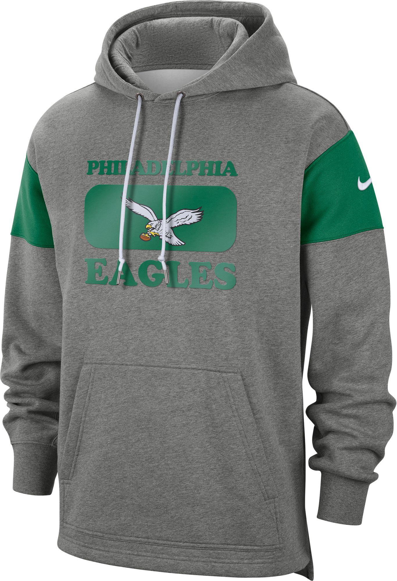 nike men's philadelphia eagles historic logo club black hoodie