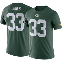 Nike Men's Green Bay Packers Aaron Jones #33 Logo Green T-Shirt