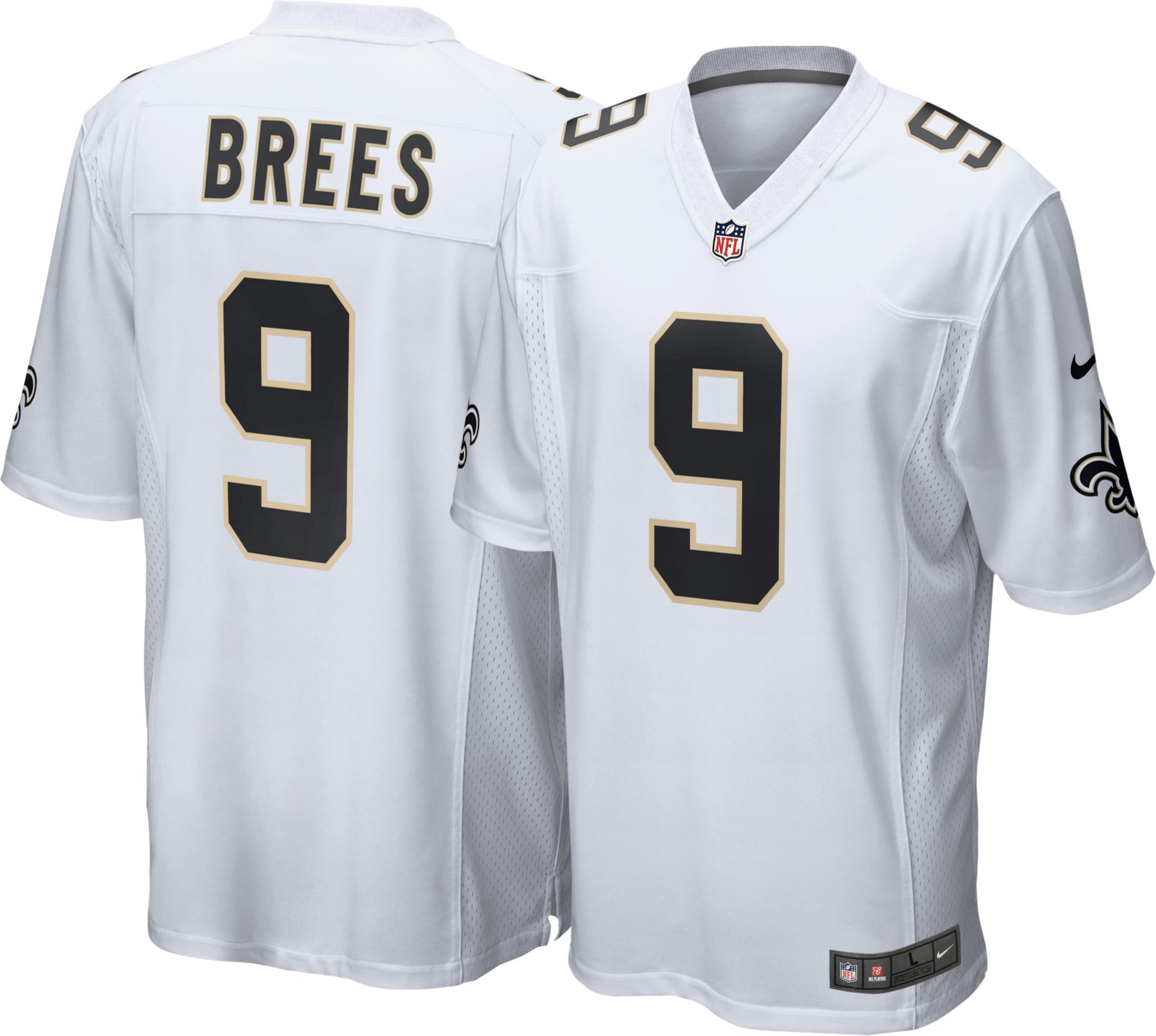 white and gold saints jersey