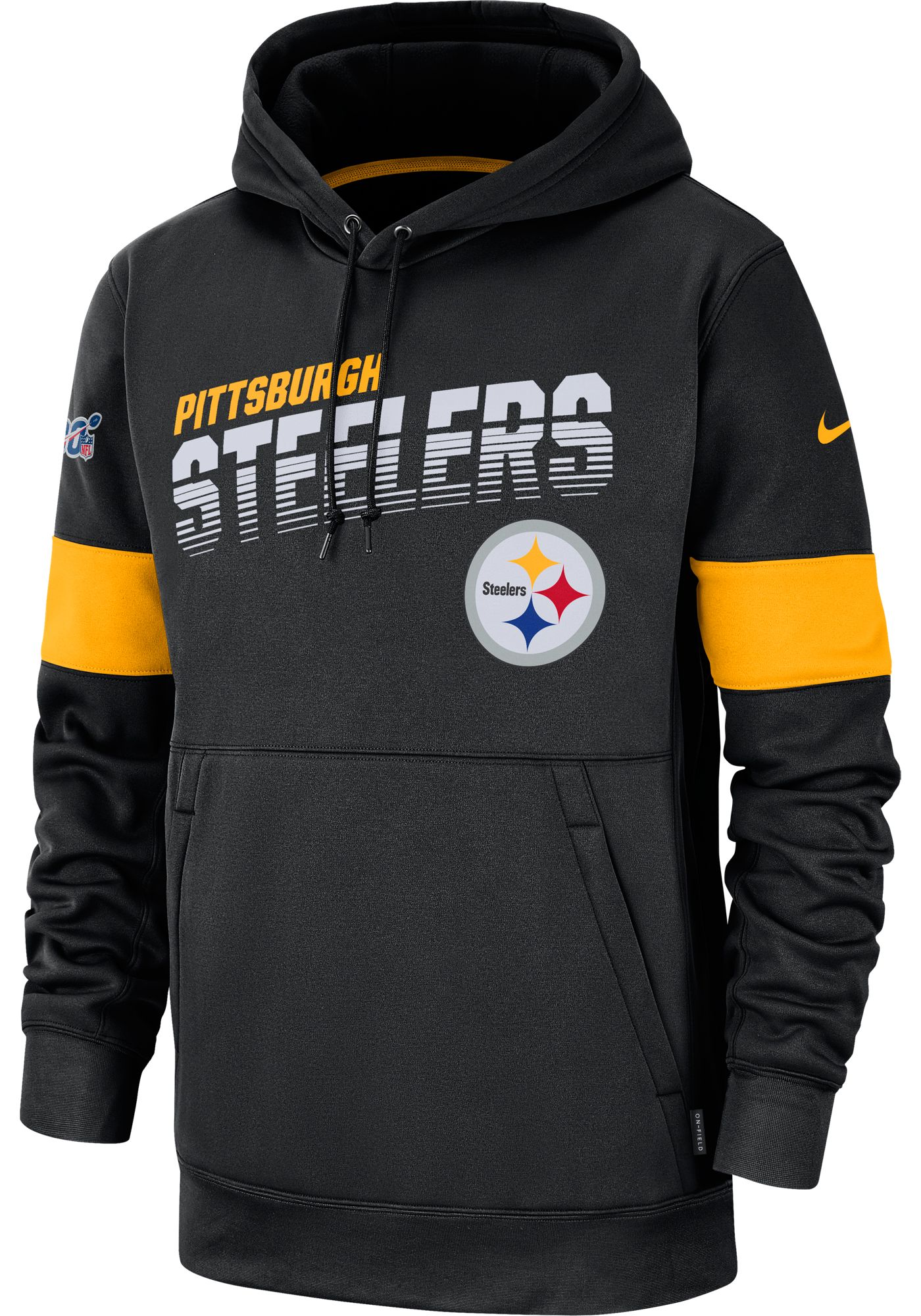 Nike Men's Pittsburgh Steelers 100th Sideline ThermaFIT Black Pullover