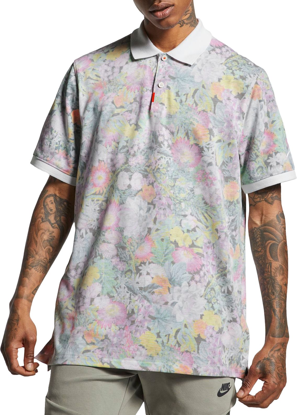 nike floral golf polo
