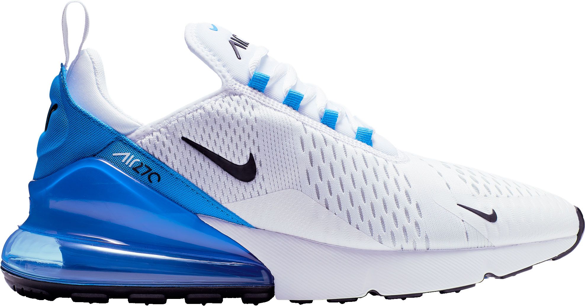 blue and white nike 270s