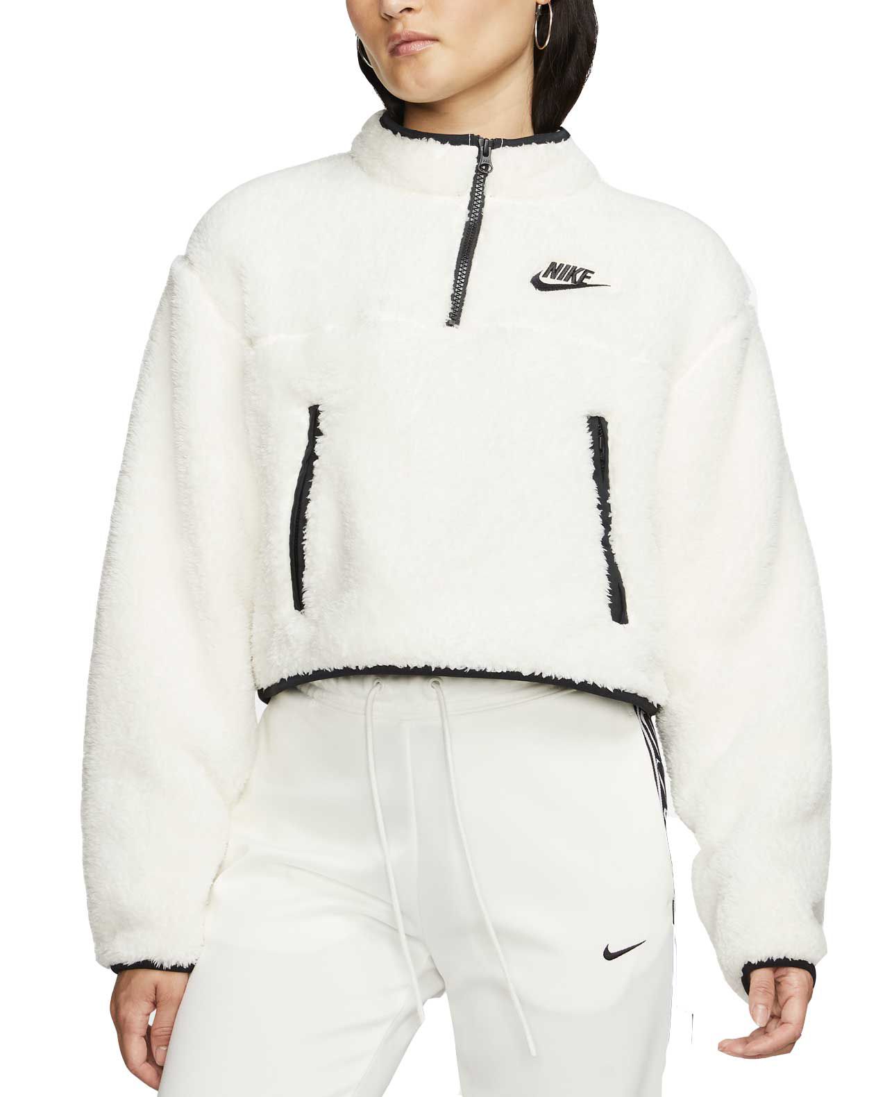 white fuzzy nike hoodie