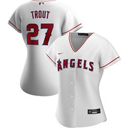 Nike Women's Replica Los Angeles Angels Mike Trout #27 Cool Base White Jersey