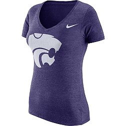 Nike Women's Kansas State Wildcats Purple Tri-Blend Logo V-Neck T-Shirt