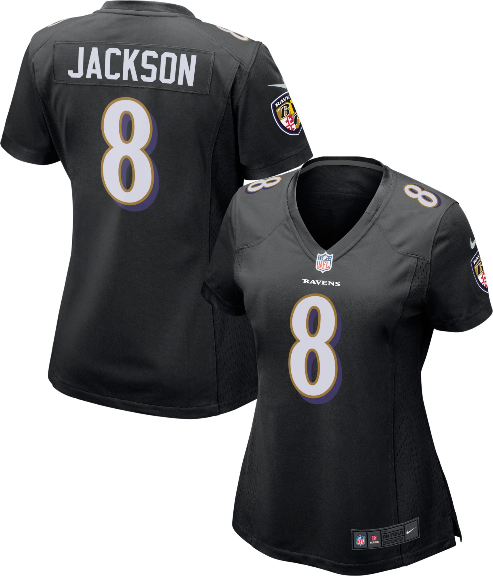Nike Women's Baltimore Ravens Lamar Jackson #8 Black Game Jersey