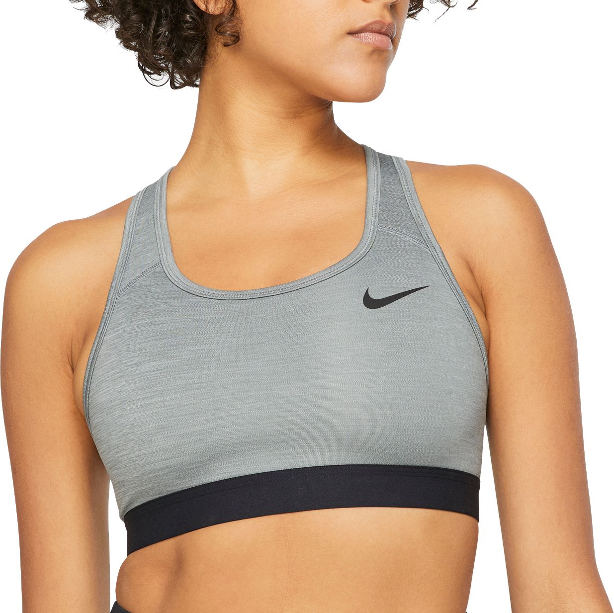 Nike Women's Pro Swoosh Medium-Support Non-Padded Sports Bra - Gray