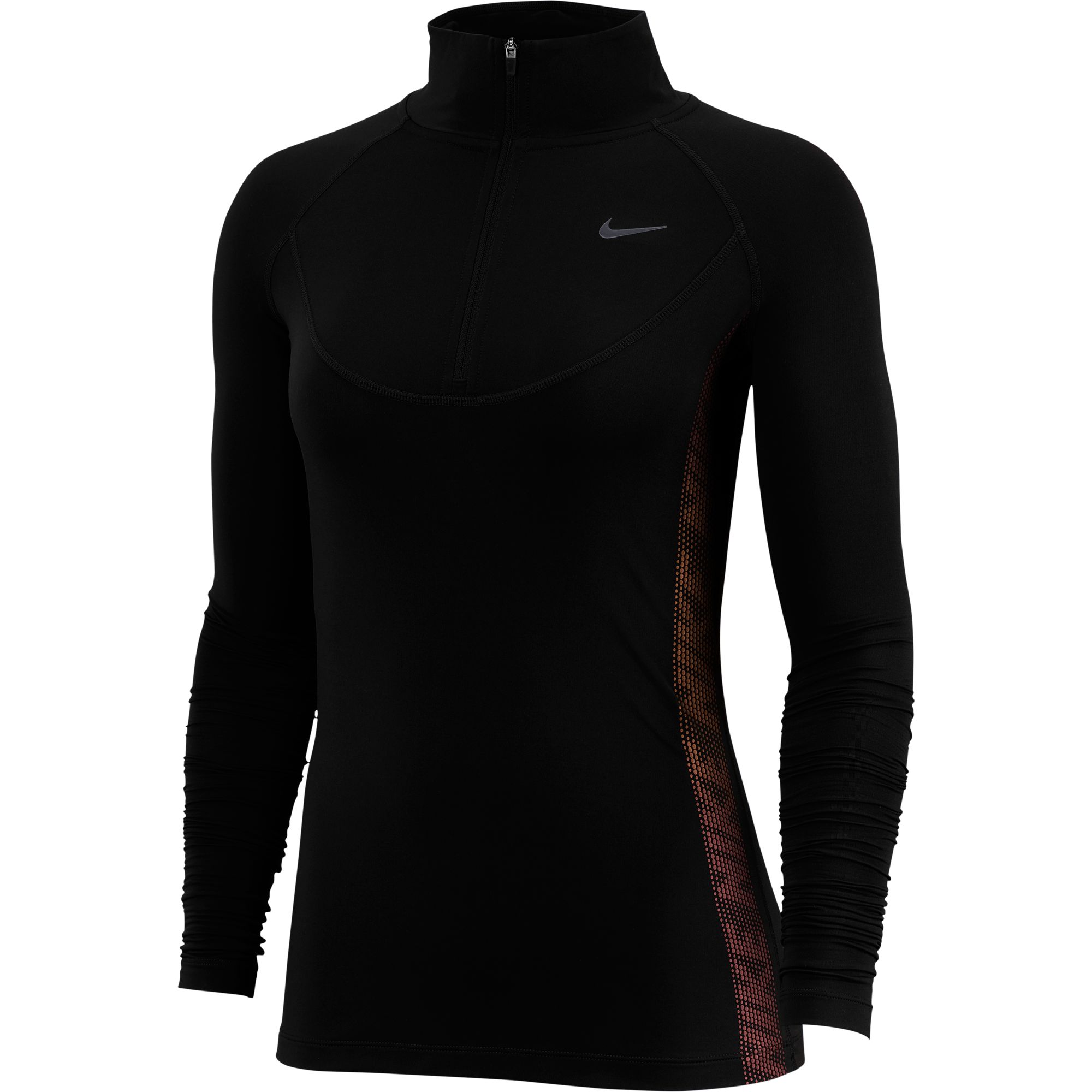 Nike Women's Pro Warm Side Stripe 1/2 Zip Long Sleeve Shirt