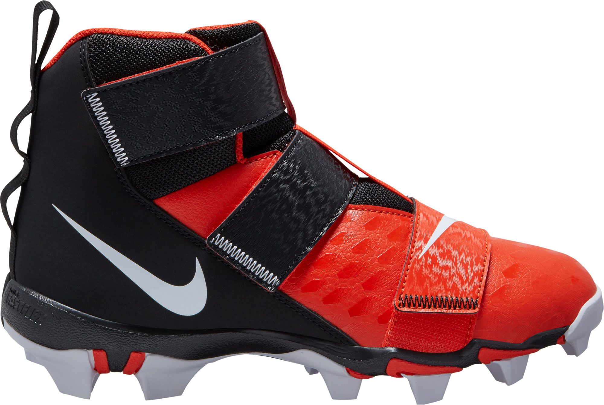 orange and black football cleats youth