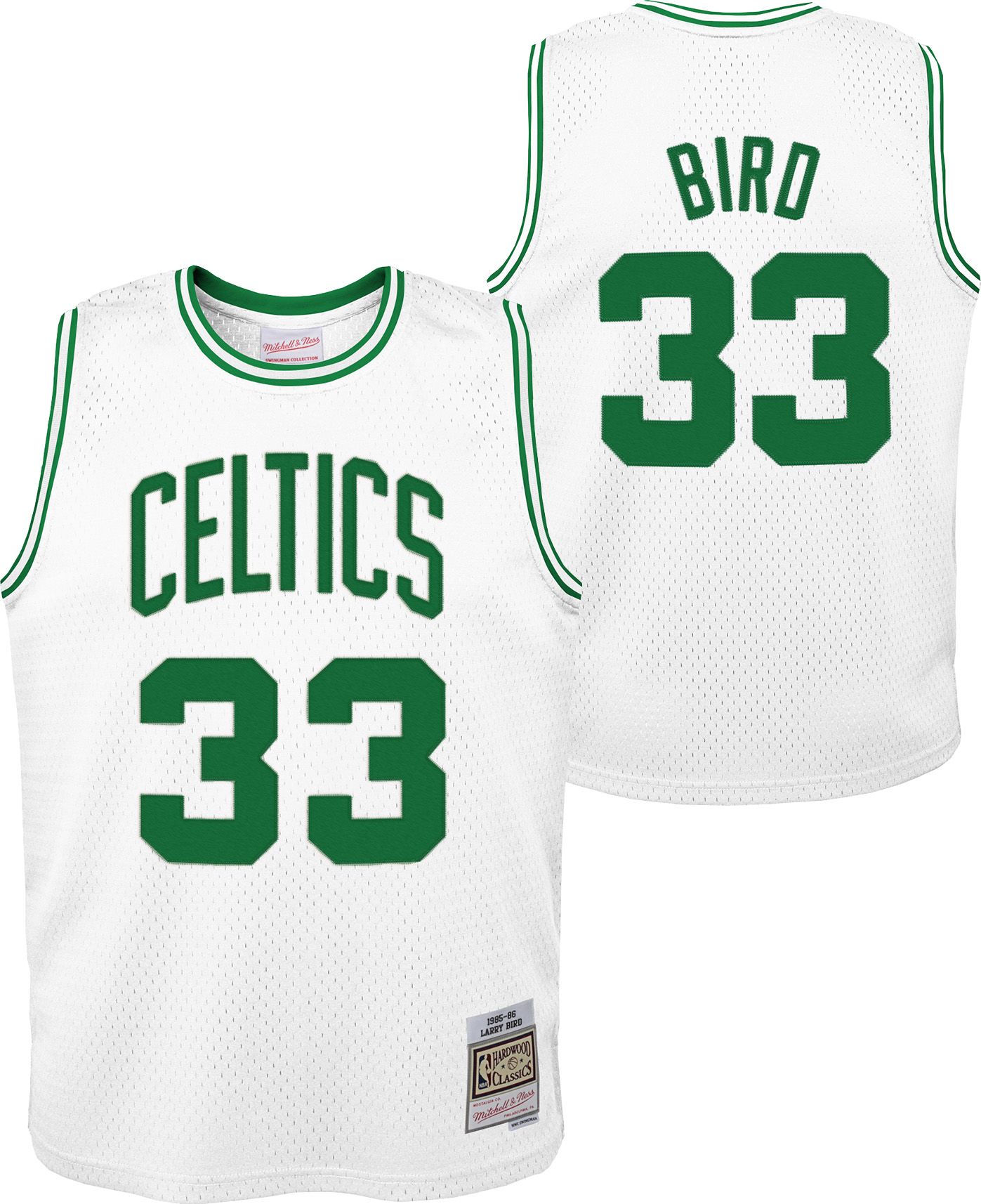 Mitchell & Ness Youth Boston Celtics Larry Bird #33 White Replica 1985 Jersey