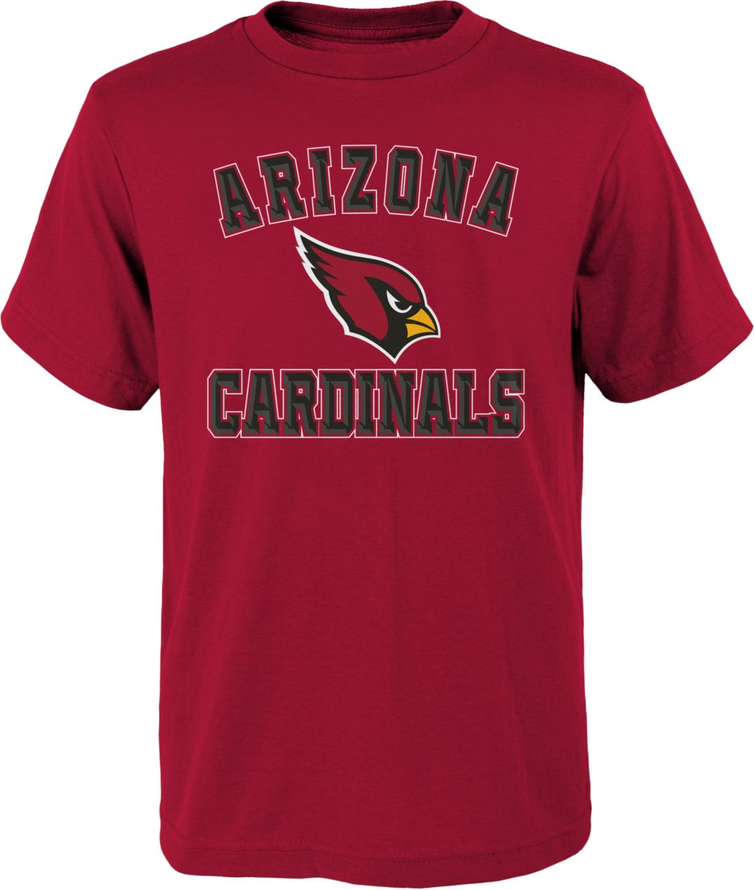 Nfl Team Apparel Boys Arizona Cardinals Bevel Red T Shirt