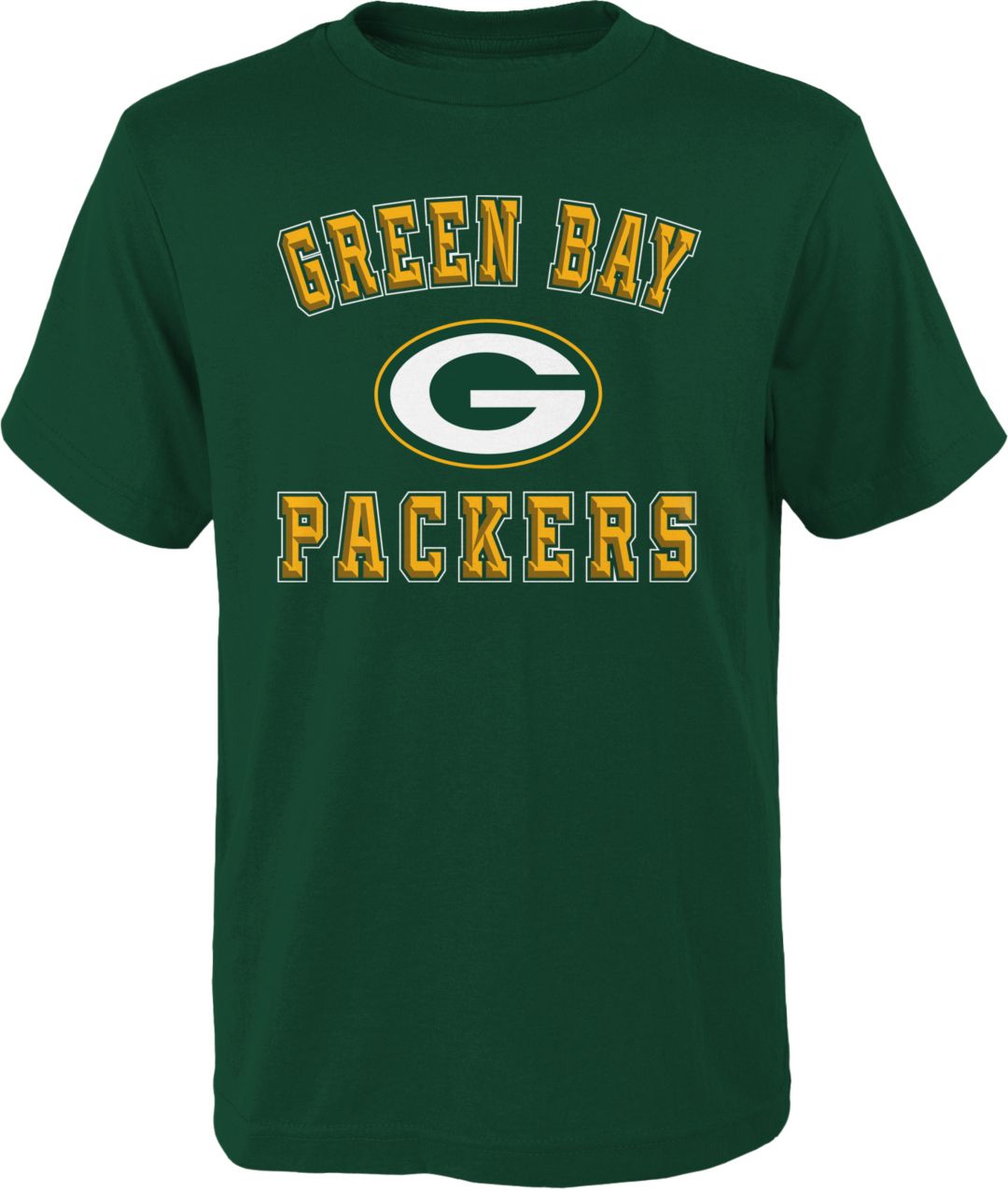 Nfl Team Apparel Boys Green Bay Packers Bevel Green T Shirt