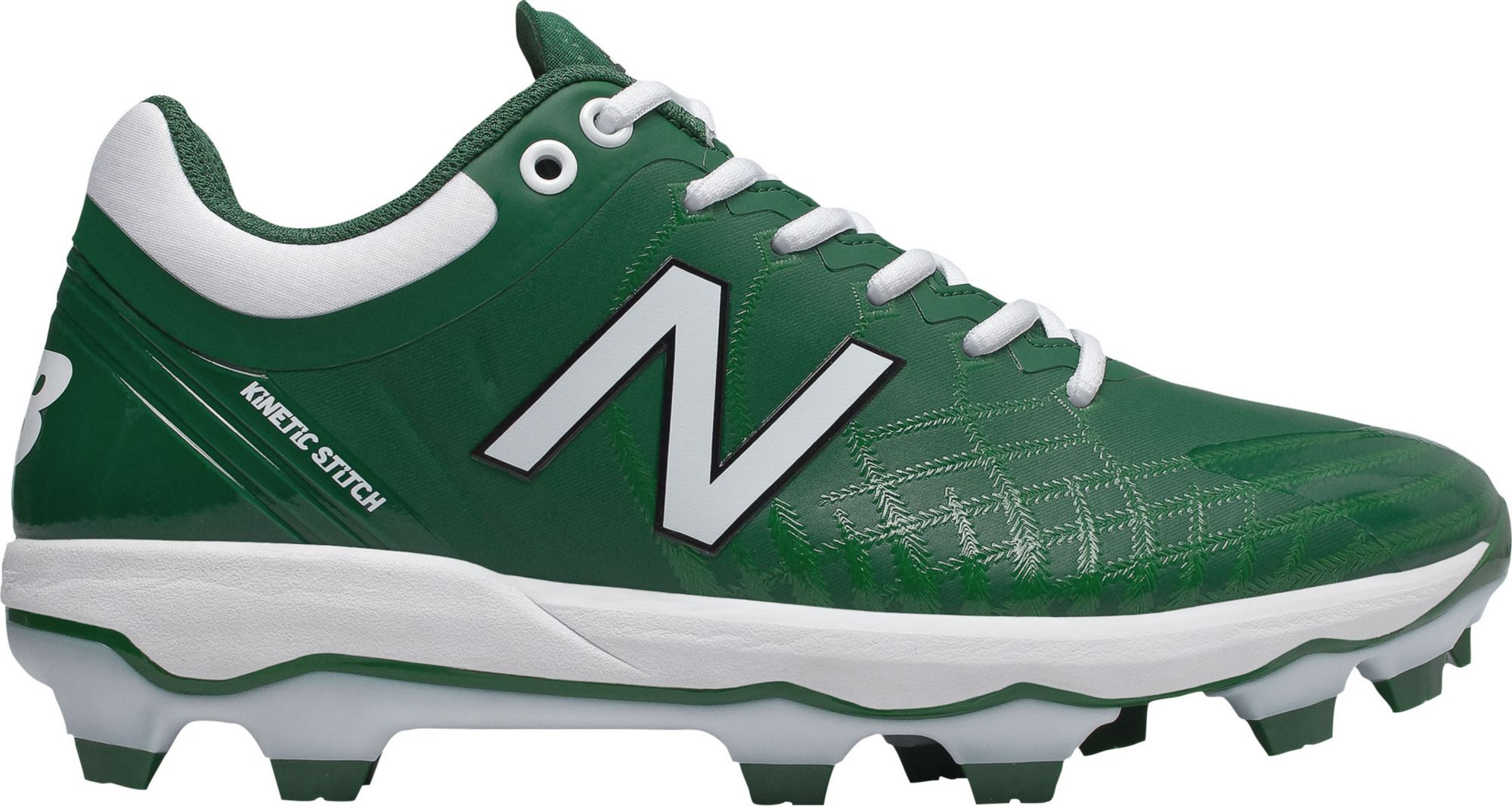 green baseball cleats molded