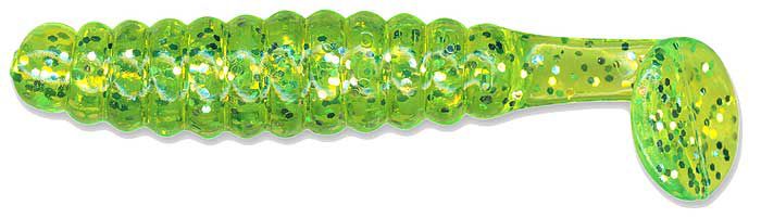 Charlie Brewer Slider Grub Soft Bait, Chartreuse Glitter