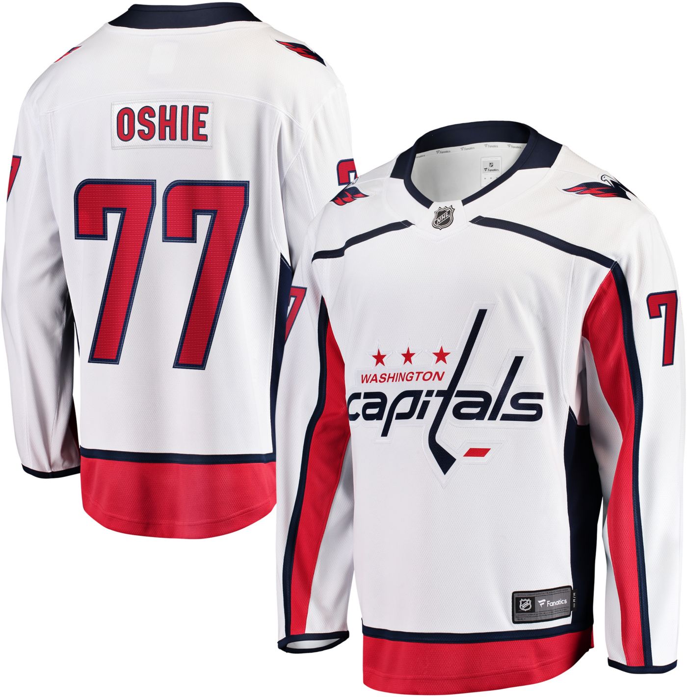 NHL Men's Washington Capitals T.J. Oshie 77 Breakaway Away Replica