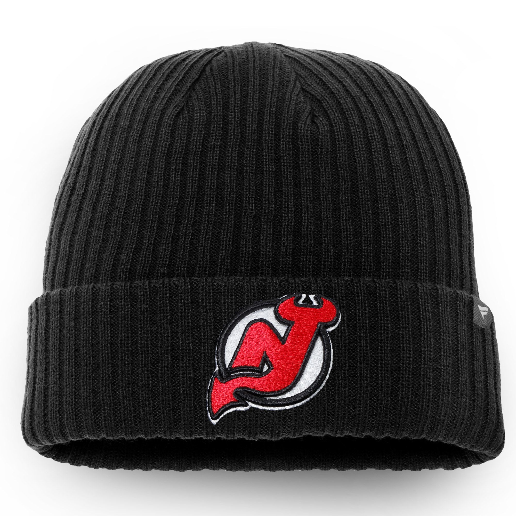 Fanatics Branded White/Red New Jersey Devils Authentic Pro Draft Cuffed Knit Hat with Pom