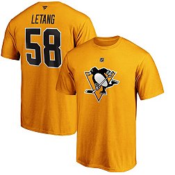 NHL Men's Pittsburgh Penguins Kris Letang #58 Gold Player T-Shirt