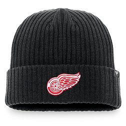 NHL Men's Detroit Red Wings Logo Black Knit Beanie