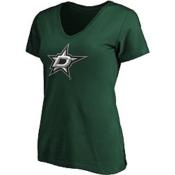 NHL Women's Dallas Stars Primary Logo Green V-Neck T-Shirt