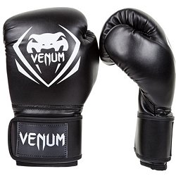 Venum Elite Evo Hook and Loop Boxing Gloves - Black/Bronze