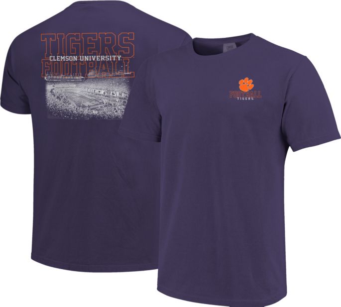 Image One Mens Clemson Tigers Purple Football T Shirt