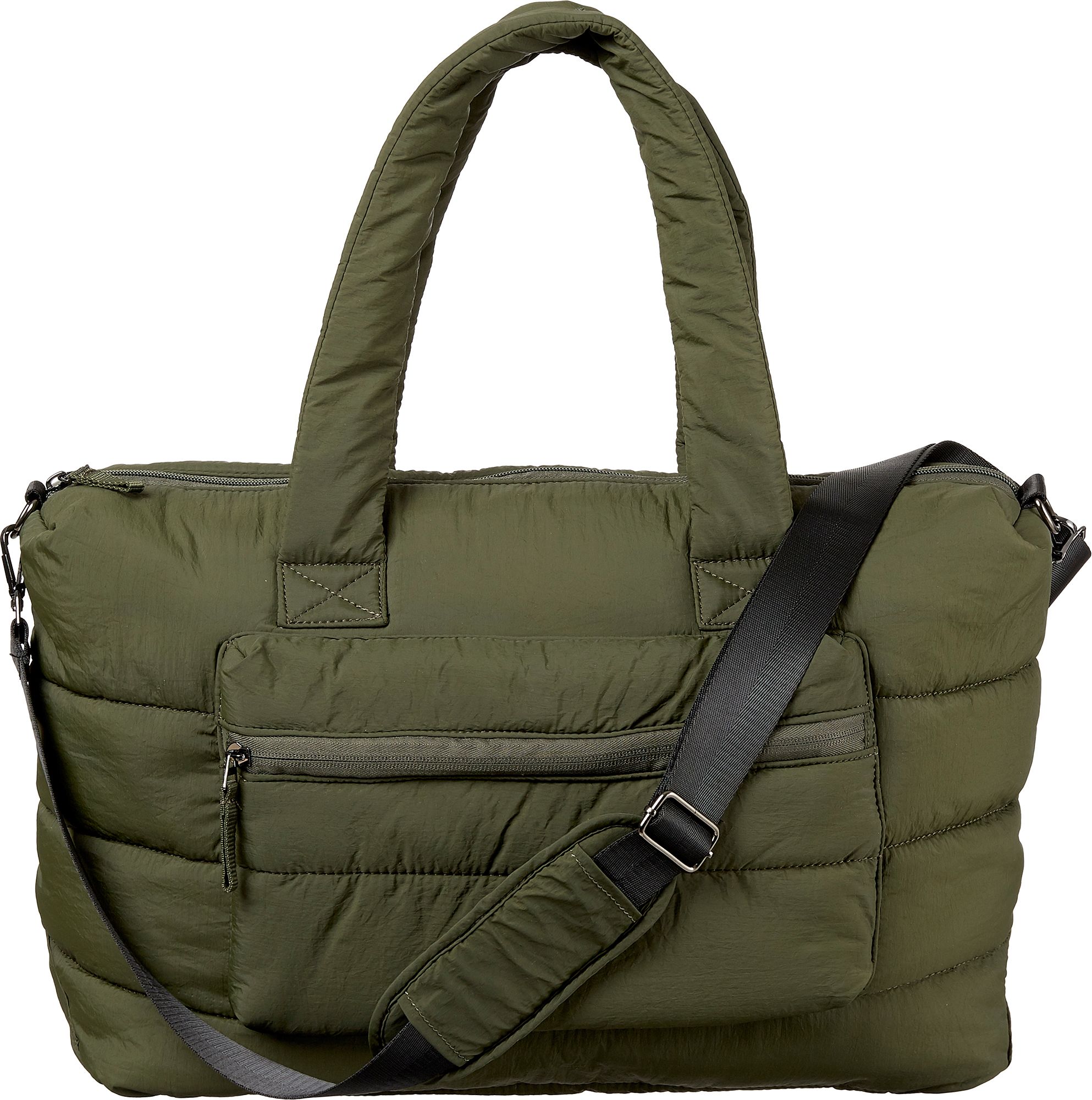 green puffer bag