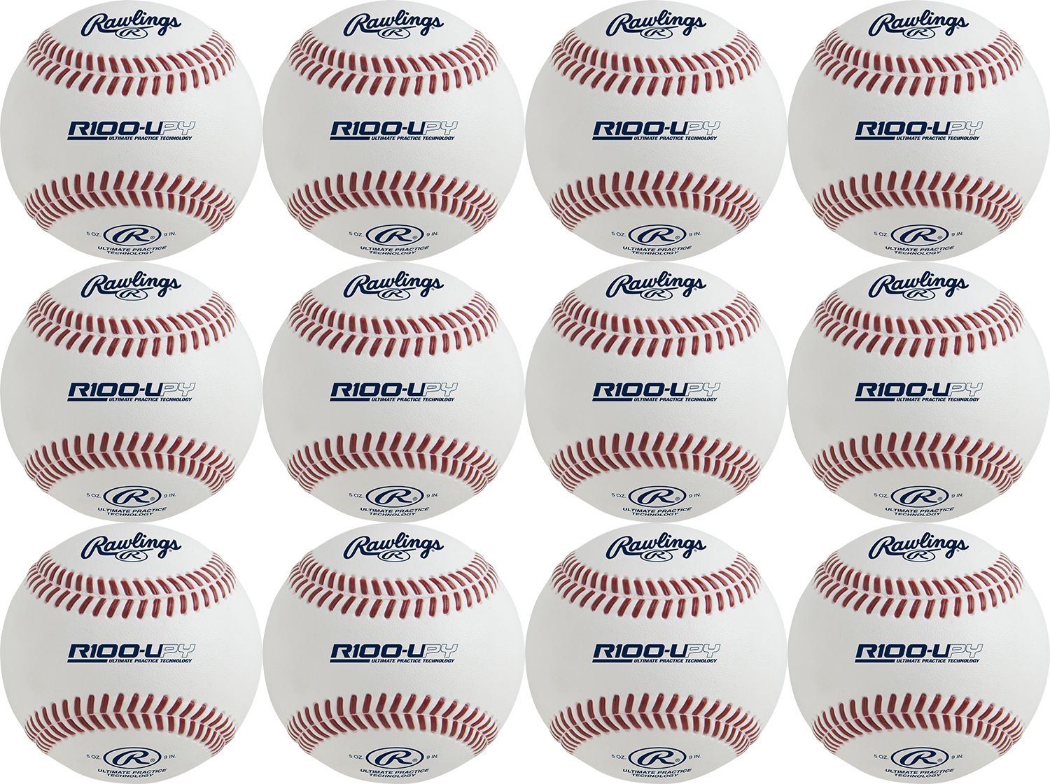 Rawlings R100-UPY Youth Ultimate Batting Practice Baseballs -12 Pack