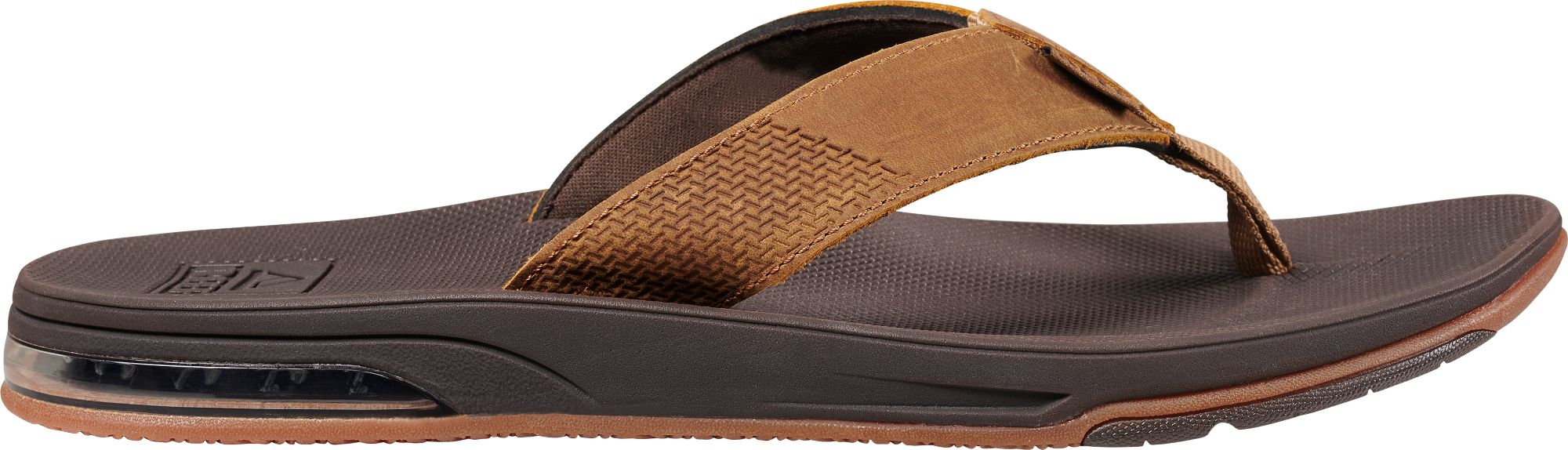 reef brown leather flip flops